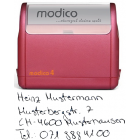 4-Zeilen Handschrift-Stempel rot